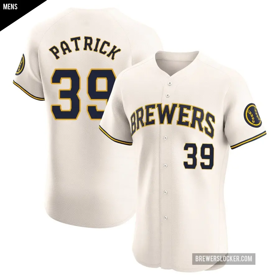 Men's Milwaukee Brewers ＃39 Chad Patrick Elite Cream Home Jersey