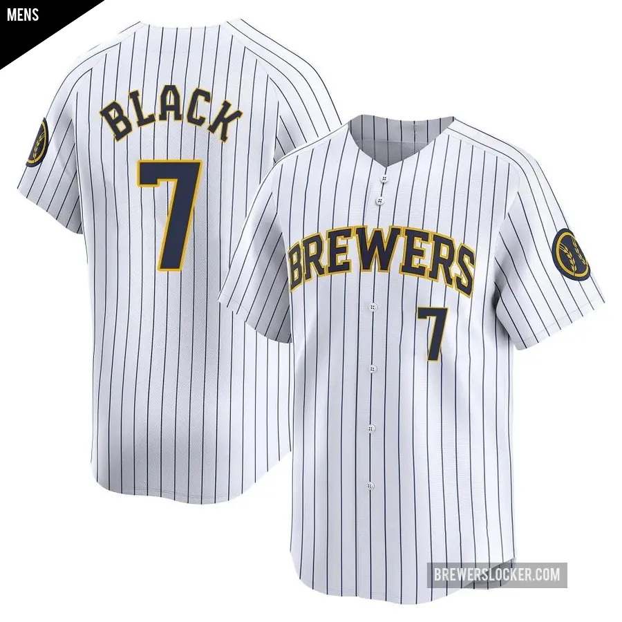 Men's Milwaukee Brewers ＃7 Tyler Black Limited White Alternate Jersey