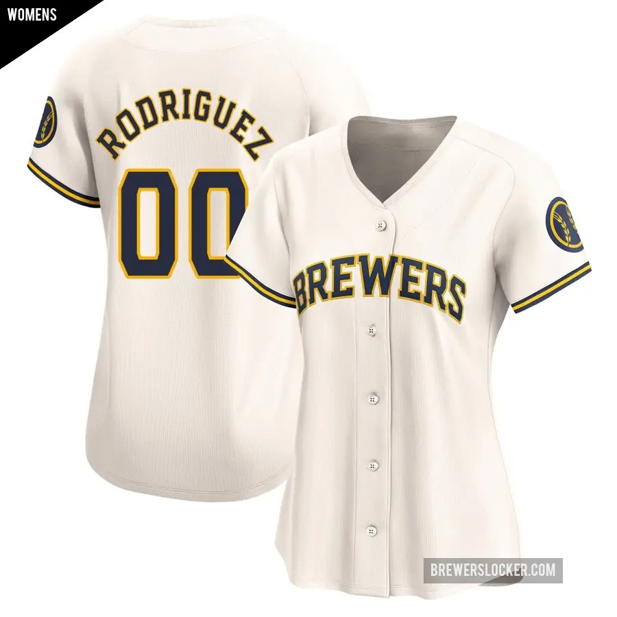 Women's Milwaukee Brewers ＃00 Carlos Rodriguez Limited Cream Home Jersey