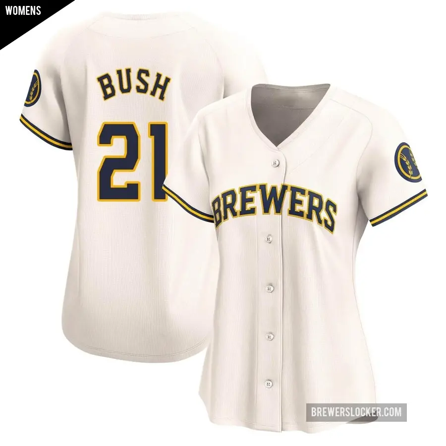 Women's Milwaukee Brewers ＃21 Matt Bush Limited Cream Home Jersey