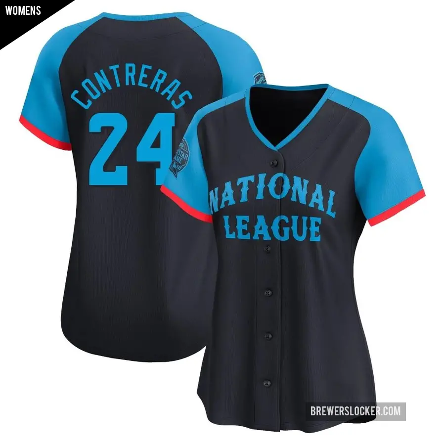 Women's Milwaukee Brewers ＃24 William Contreras Limited Navy National League 2024 All-Star Game Jersey
