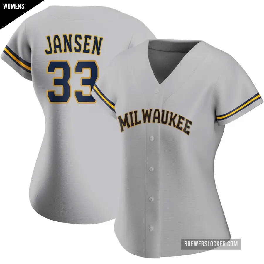 Women's Milwaukee Brewers ＃33 Danny Jansen Authentic Gray Road Jersey