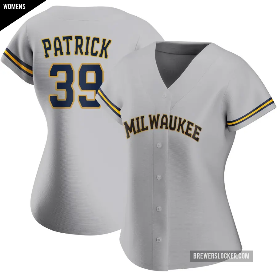 Women's Milwaukee Brewers ＃39 Chad Patrick Replica Gray Road Jersey