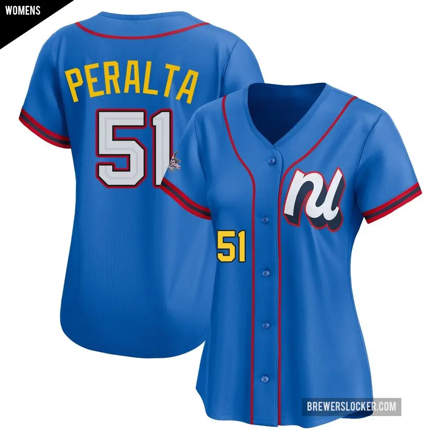 Women's Milwaukee Brewers ＃51 Freddy Peralta Limited Blue National League 2025 All-Star Edition Jersey