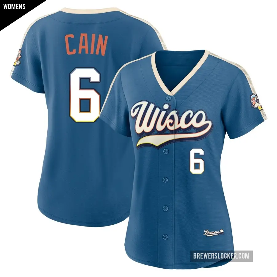 Women's Milwaukee Brewers ＃6 Lorenzo Cain Limited Blue Mineral 2026 City Connect Stadium Jersey