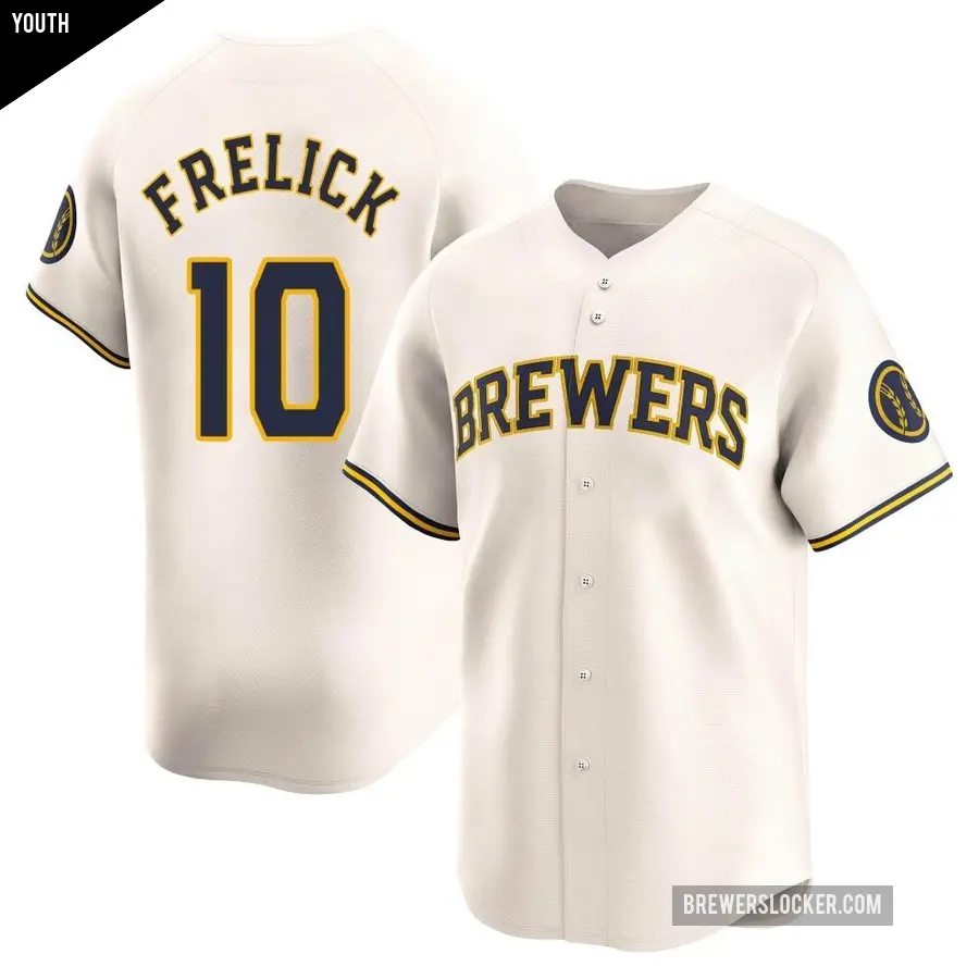 Youth Milwaukee Brewers ＃10 Sal Frelick Limited Cream Home Jersey