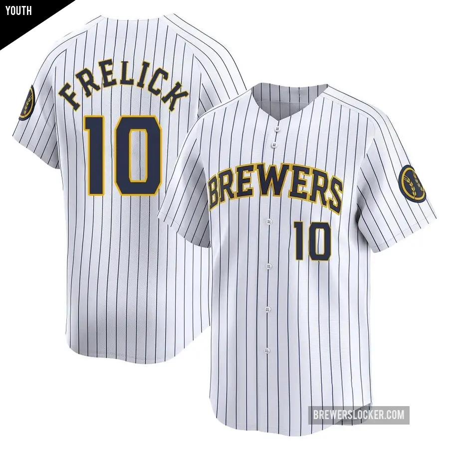 Youth Milwaukee Brewers ＃10 Sal Frelick Limited White Alternate Jersey