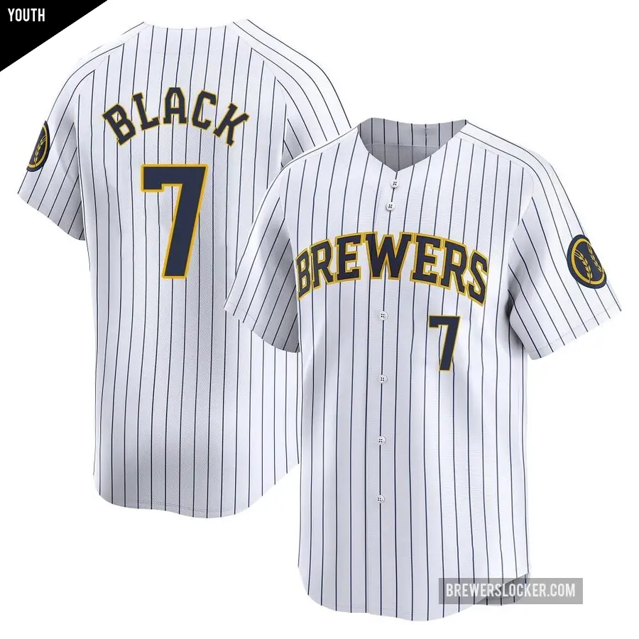 Youth Milwaukee Brewers ＃7 Tyler Black Limited White Alternate Jersey
